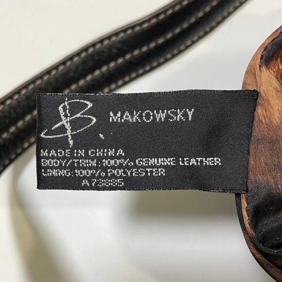 B Makowsky Black Leather Crossbody Silver Tone Hardware - Picture 9 of 10